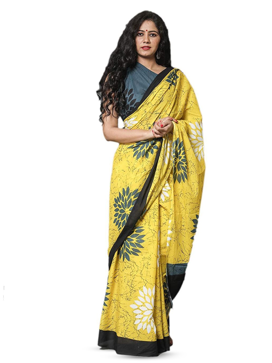 

Craft Musium Bagh Pure Cotton Bagru Saree, Yellow