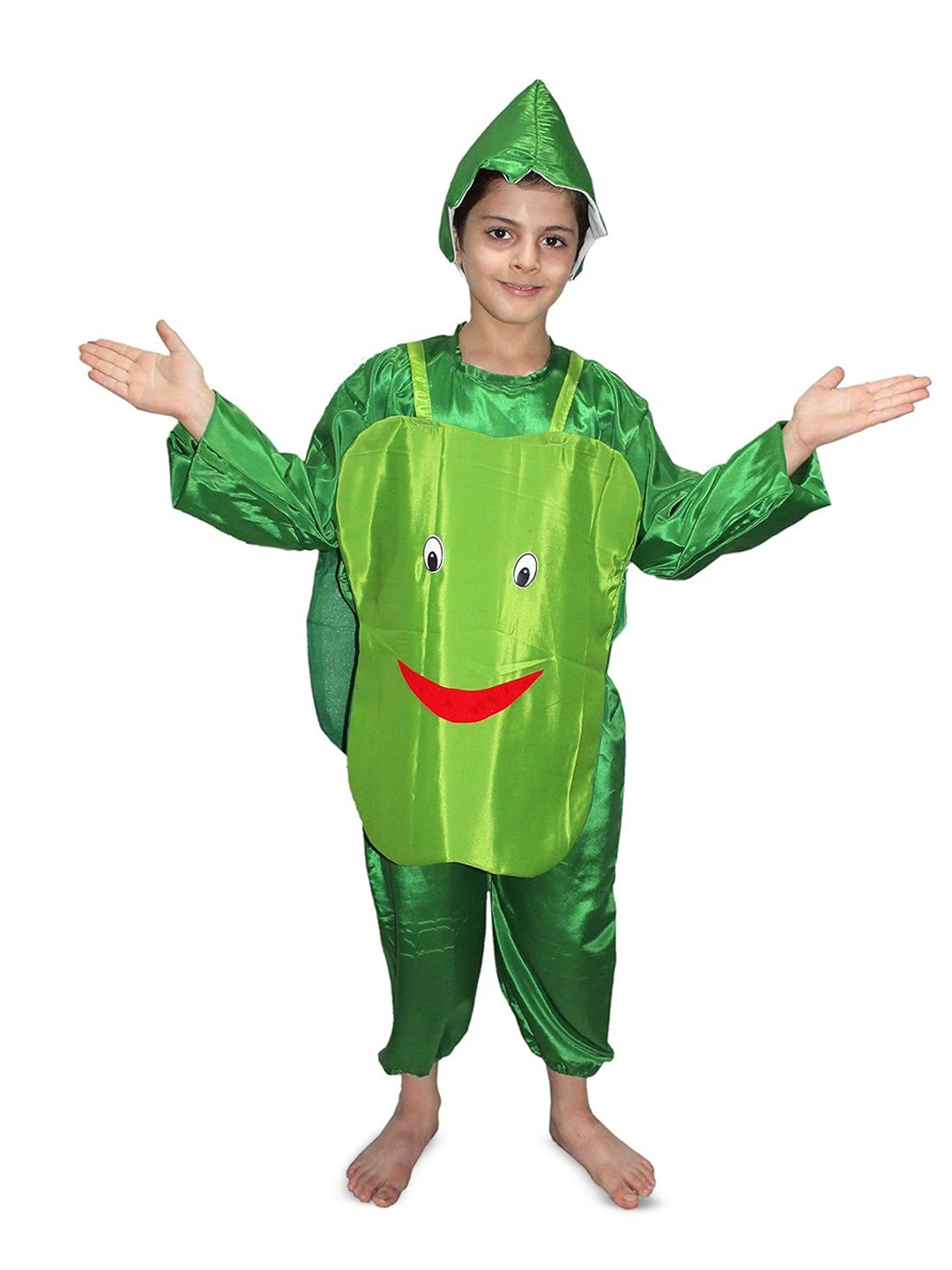 

Kaku Fancy Dresses Kids Capsicum Vegetables Costume Set, Green