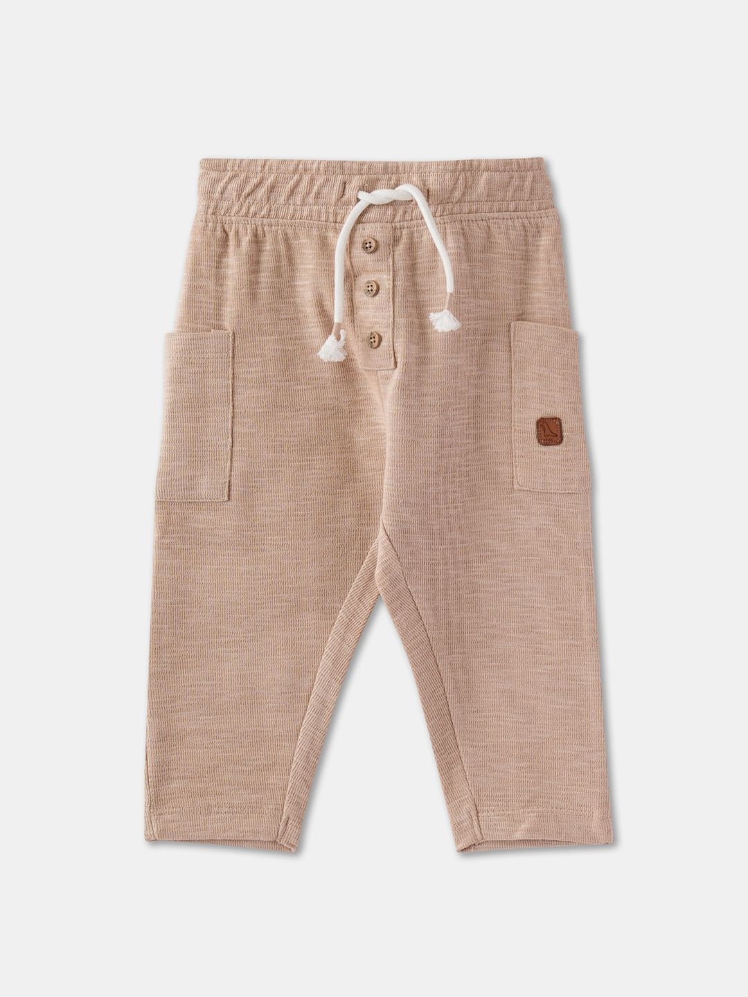 

R&B Boys Mid-Rise Track Pants, Beige