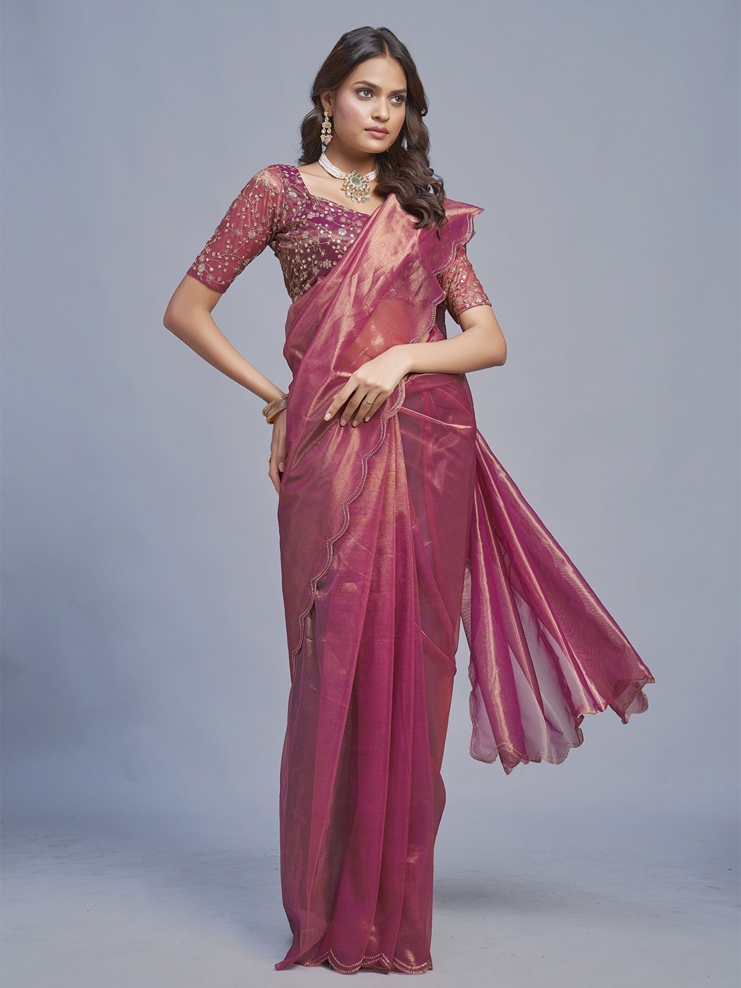 

Aika Pure Georgette Saree, Purple