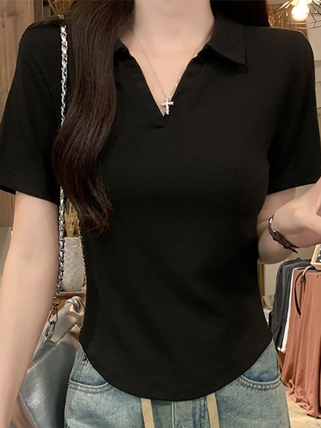 

StyleCast x Revolte Women Shirt Style Top, Black