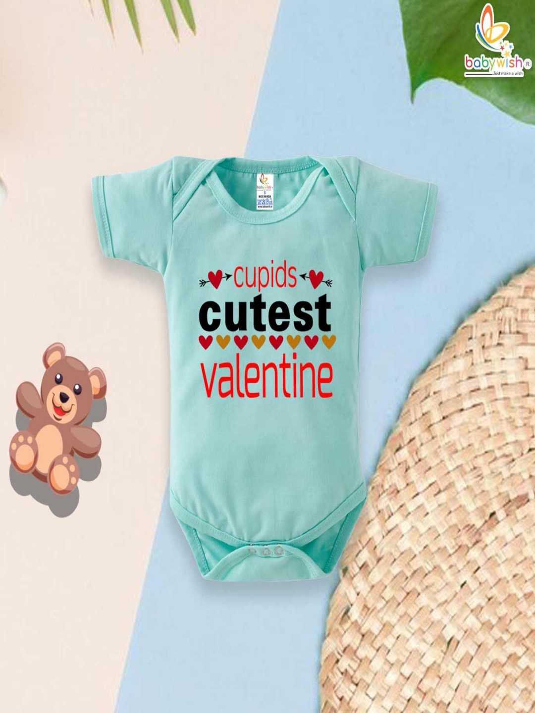

Babywish Infants Printed Pure Cotton Bodysuit, Blue