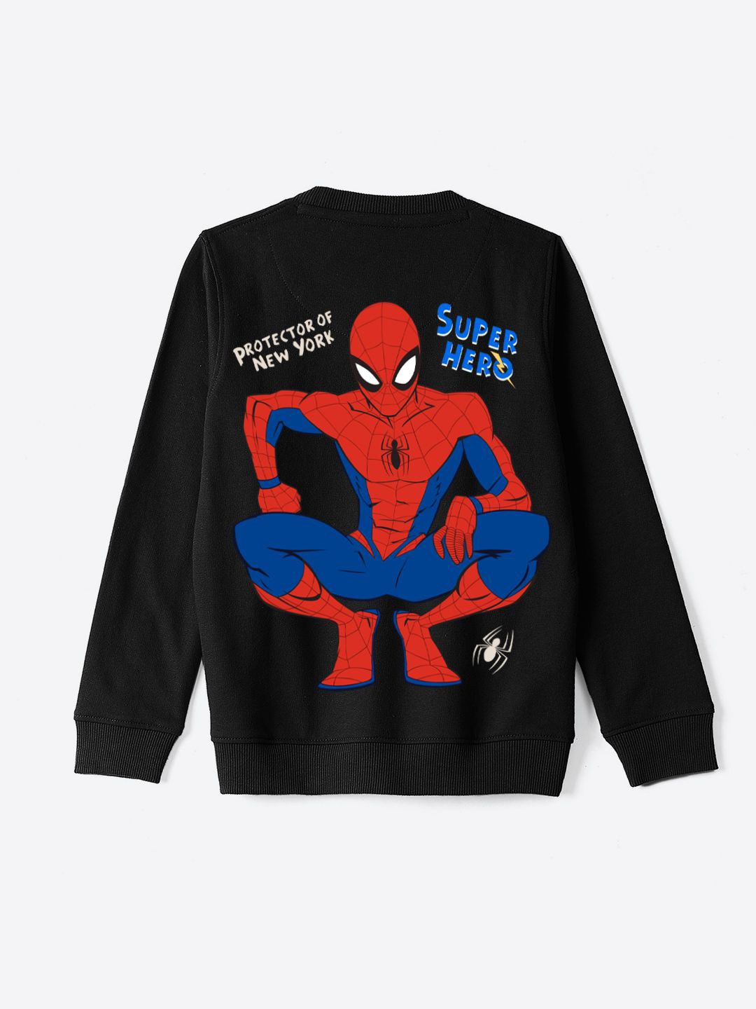 

YK Marvel Boys Spider-Man Printed Sweatshirt, Black