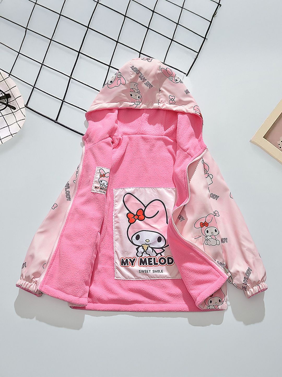 

Xsole Unisex Kids Graphic Printed Bomber Jacket, Pink