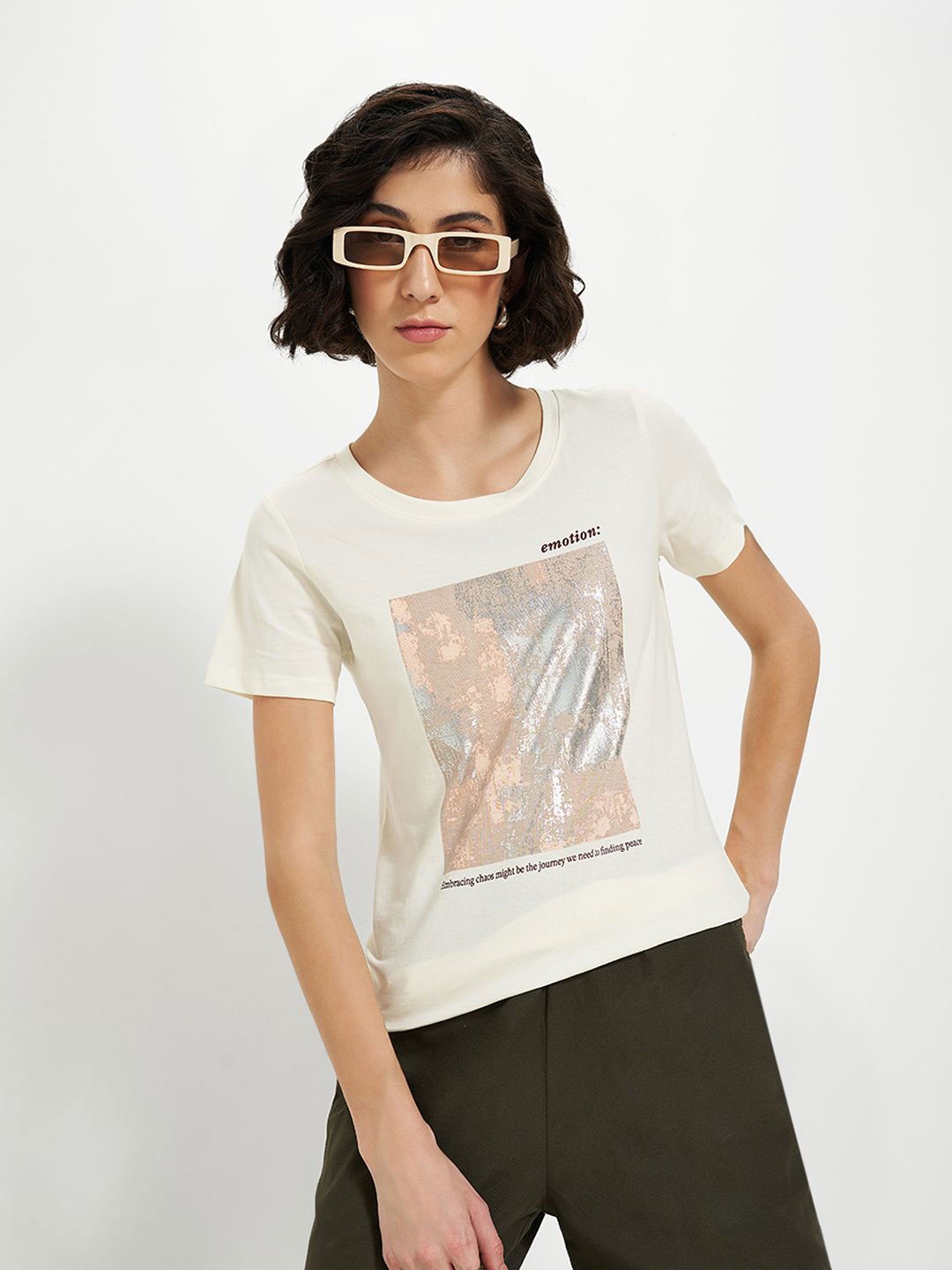 

Honey by Pantaloons Women Cotton Top, Off white