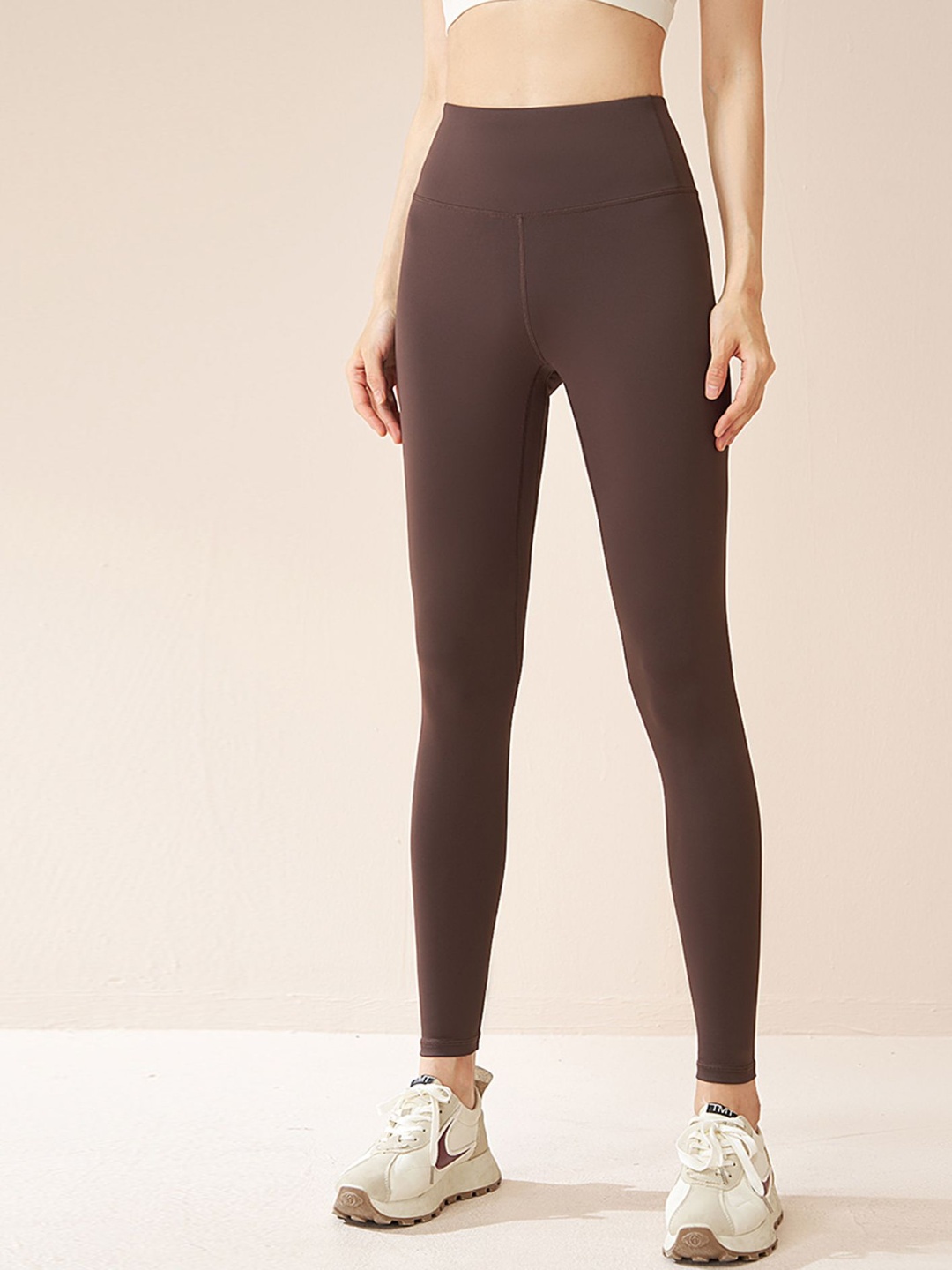 

LULU & SKY Women High Rise Ankle Length Tights, Brown