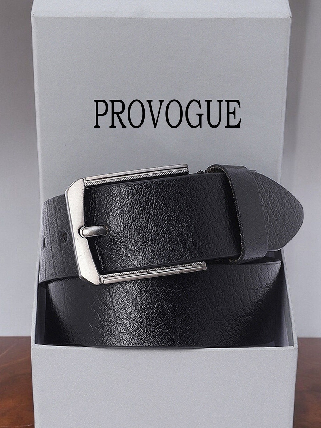 

Provogue Men Textured Leather Formal Belt, Black