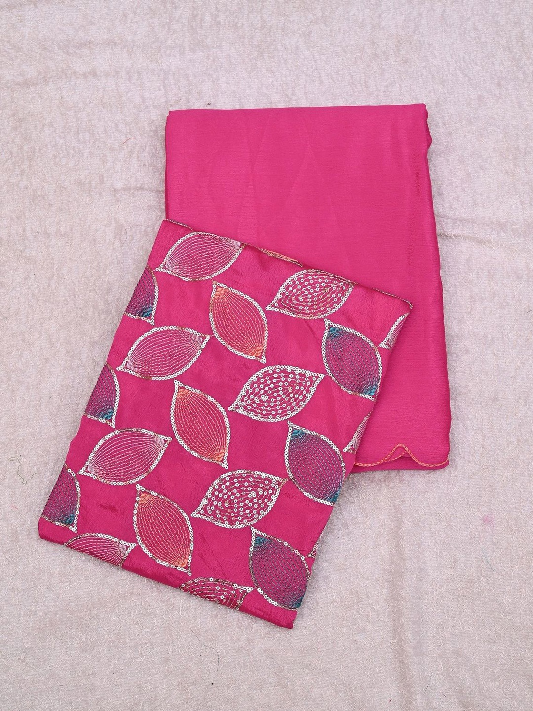 

Aika Floral Pure Cotton Chanderi Saree, Pink