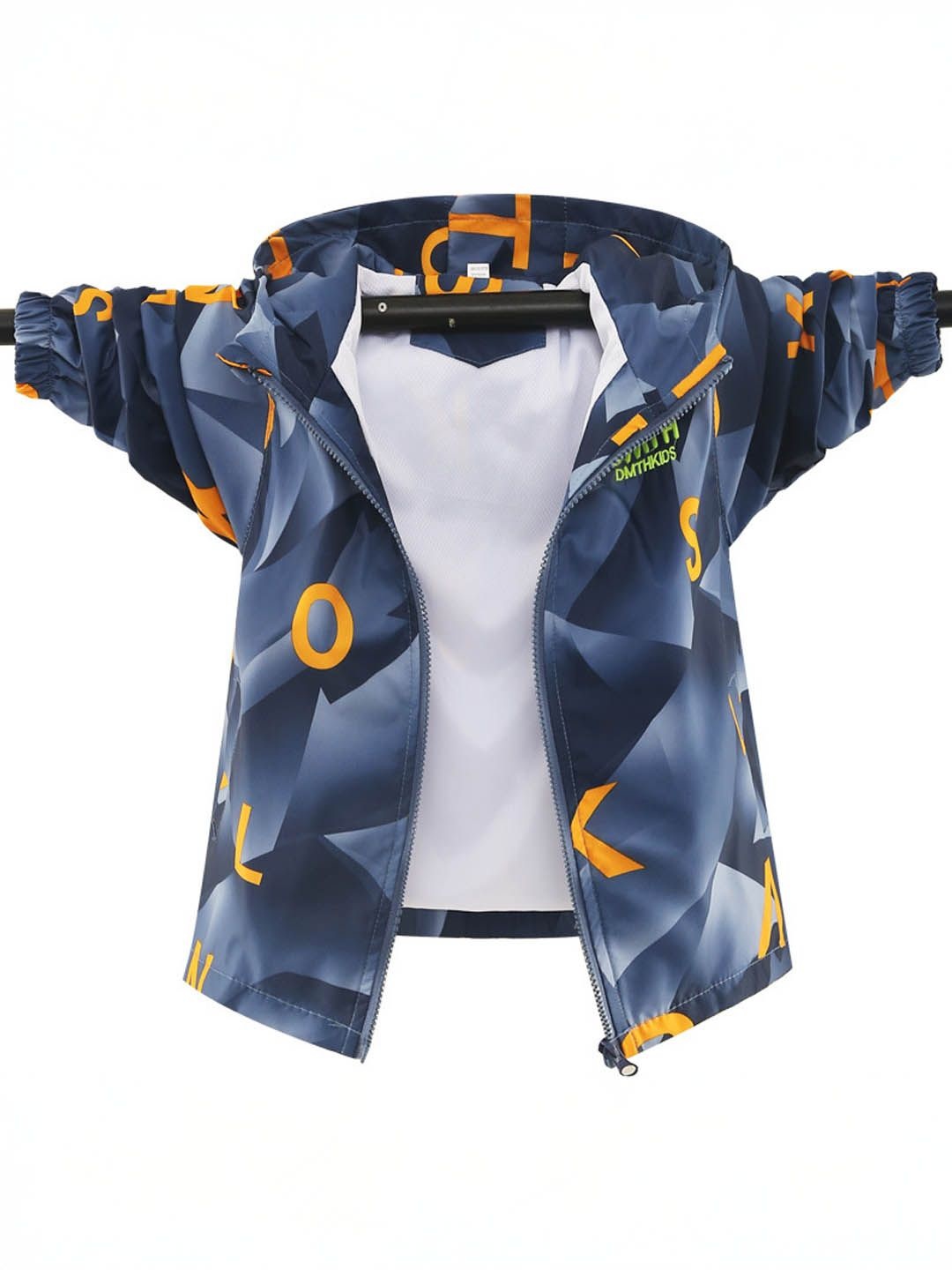 

Xsole Unisex Kids Hooded Graphic Printed Open Front Jacket, Navy blue