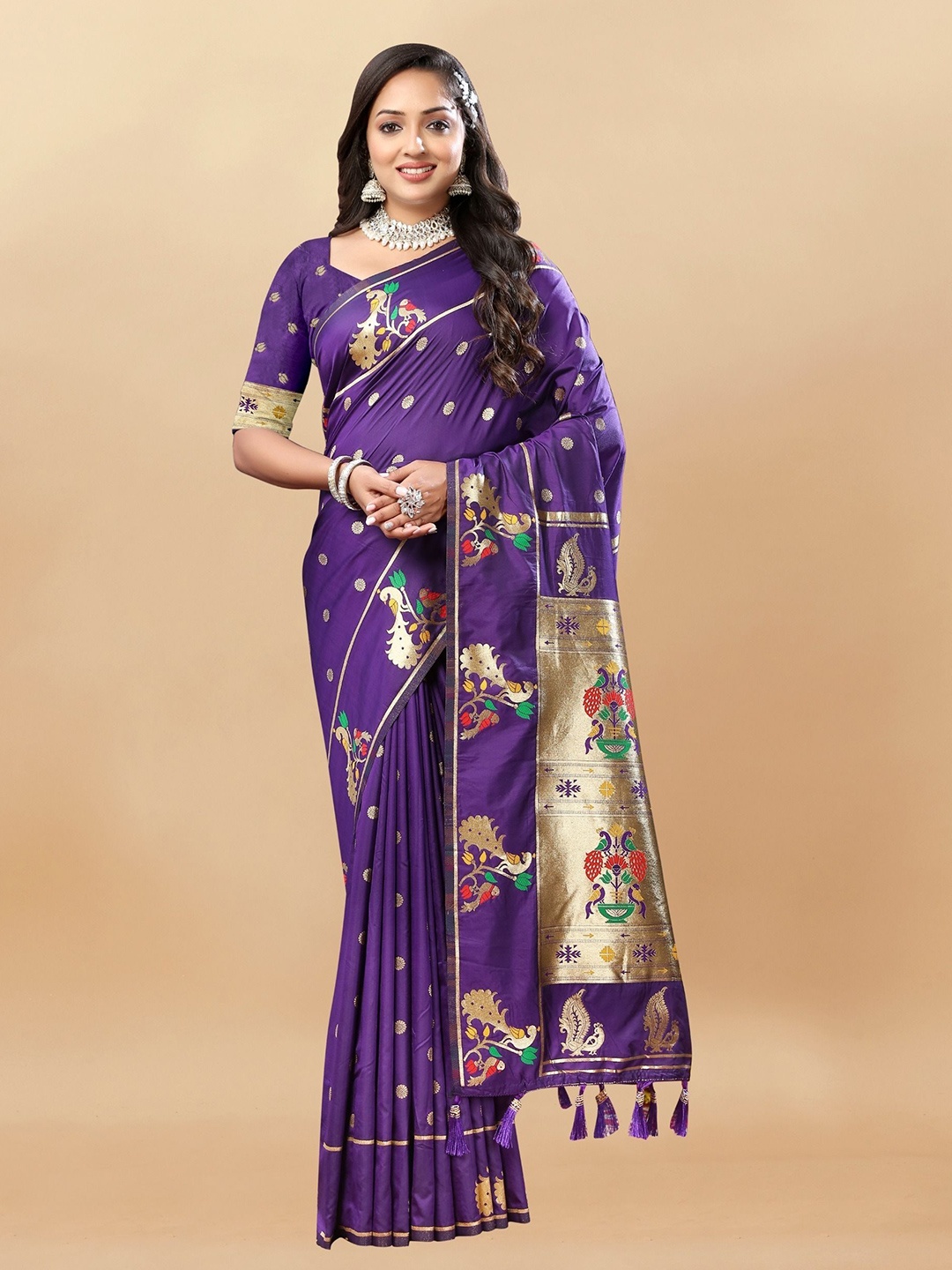 

Upalksh Woven Design Paithani Saree, Purple