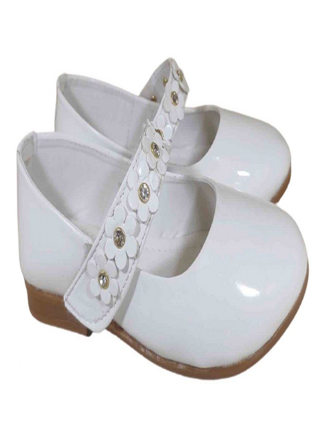

NEW LATEST Girls Velcro Ballerinas, White