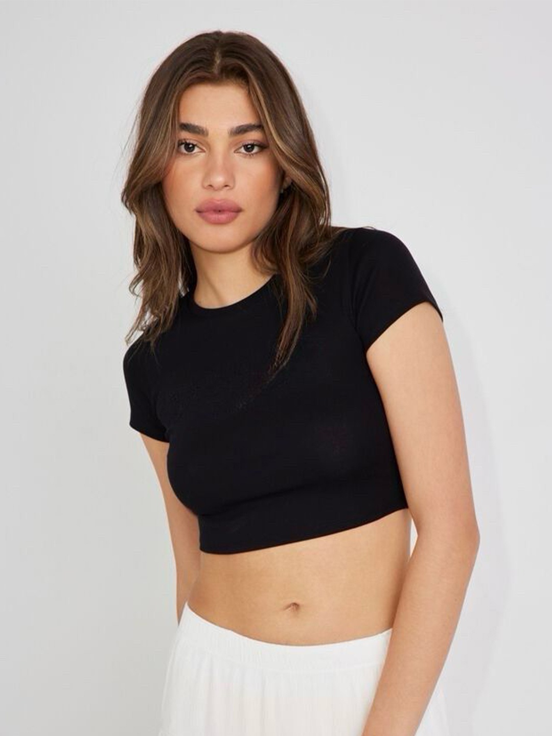 

sollobell Cotton Crop Top, Black