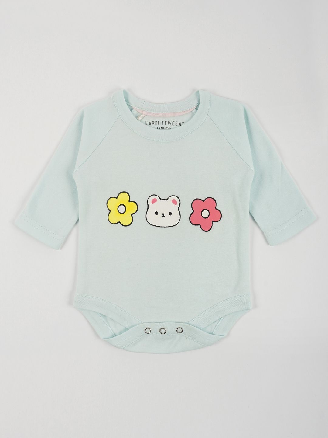 

EARTHY TWEENS Infants Pastel Cotton Jersey Bodysuit, Sea green