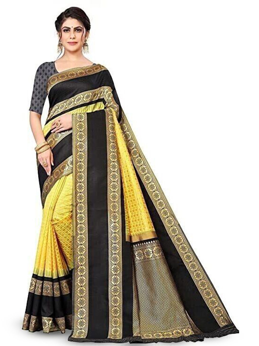 

Upalksh Woven Design Zari Banarasi Saree, Yellow