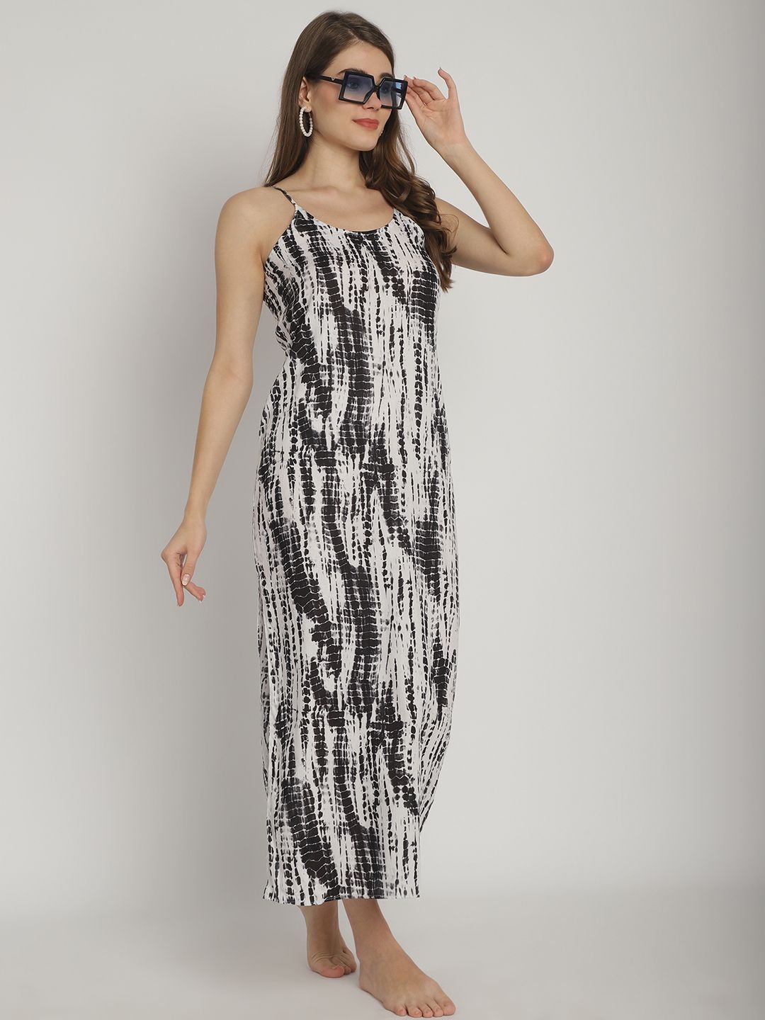 

Blissence Women Tie & Dye Maxi Cover-up Dress, Black