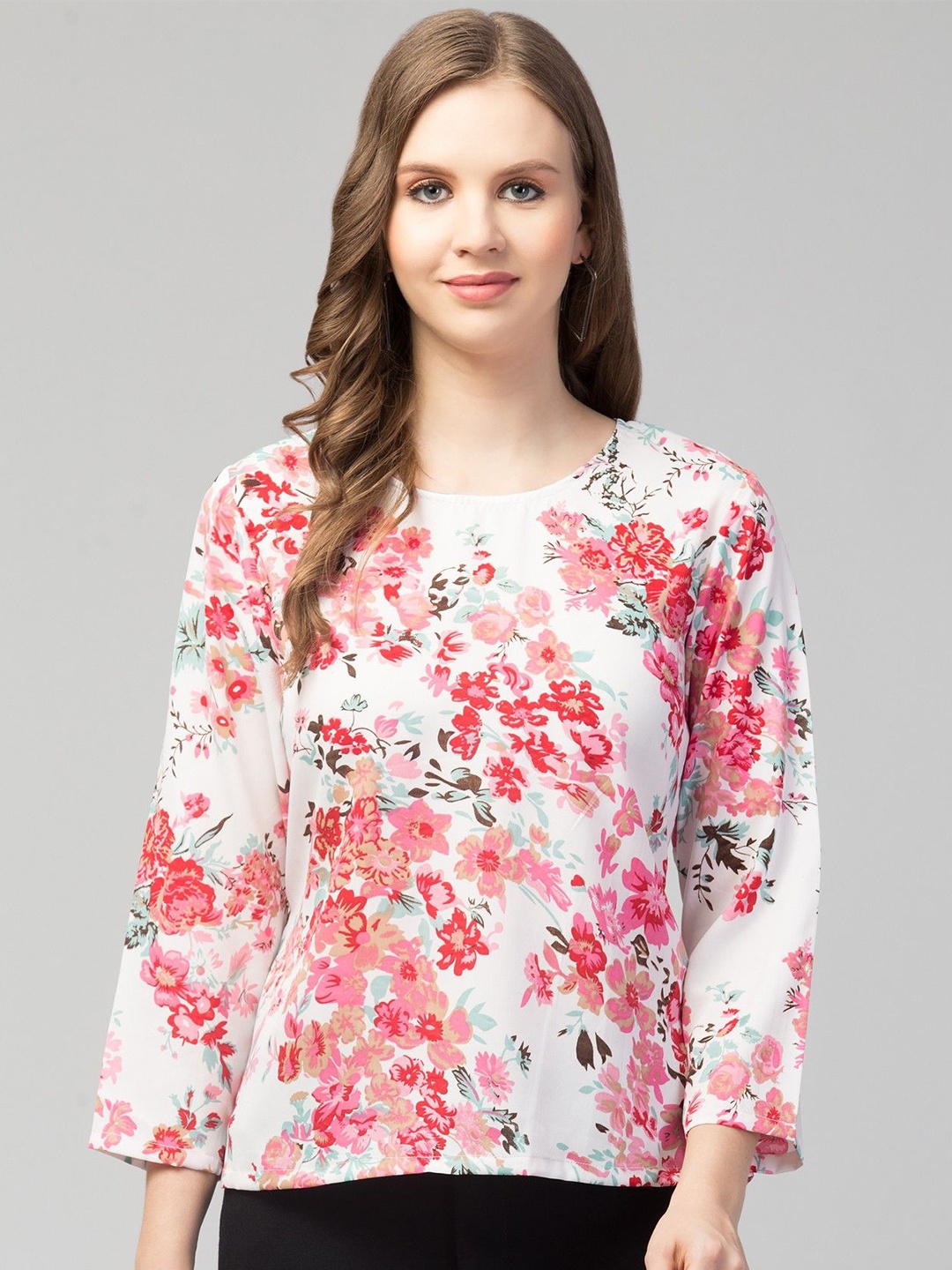 

CULPI Women Floral Printed Top, White