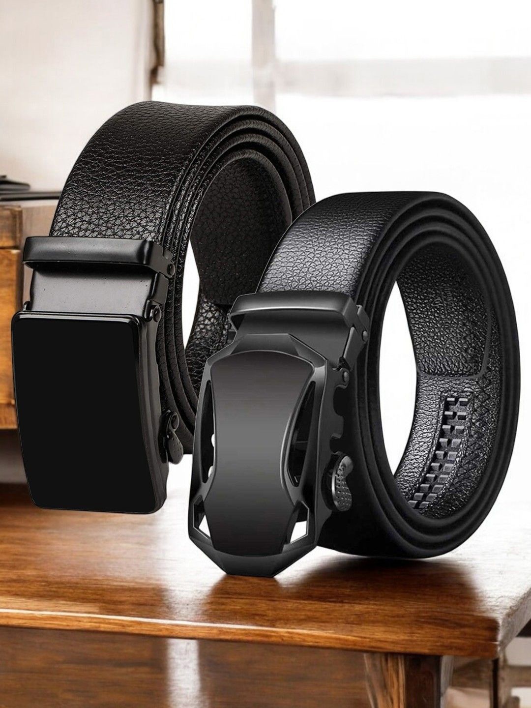 

Metronaut Men Textured 2 PU Belt, Black