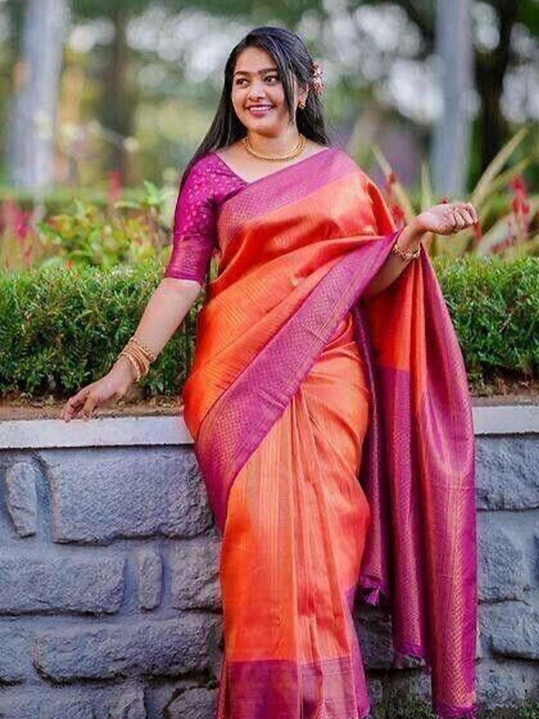 

Upalksh Woven Design Zari Banarasi Saree, Orange
