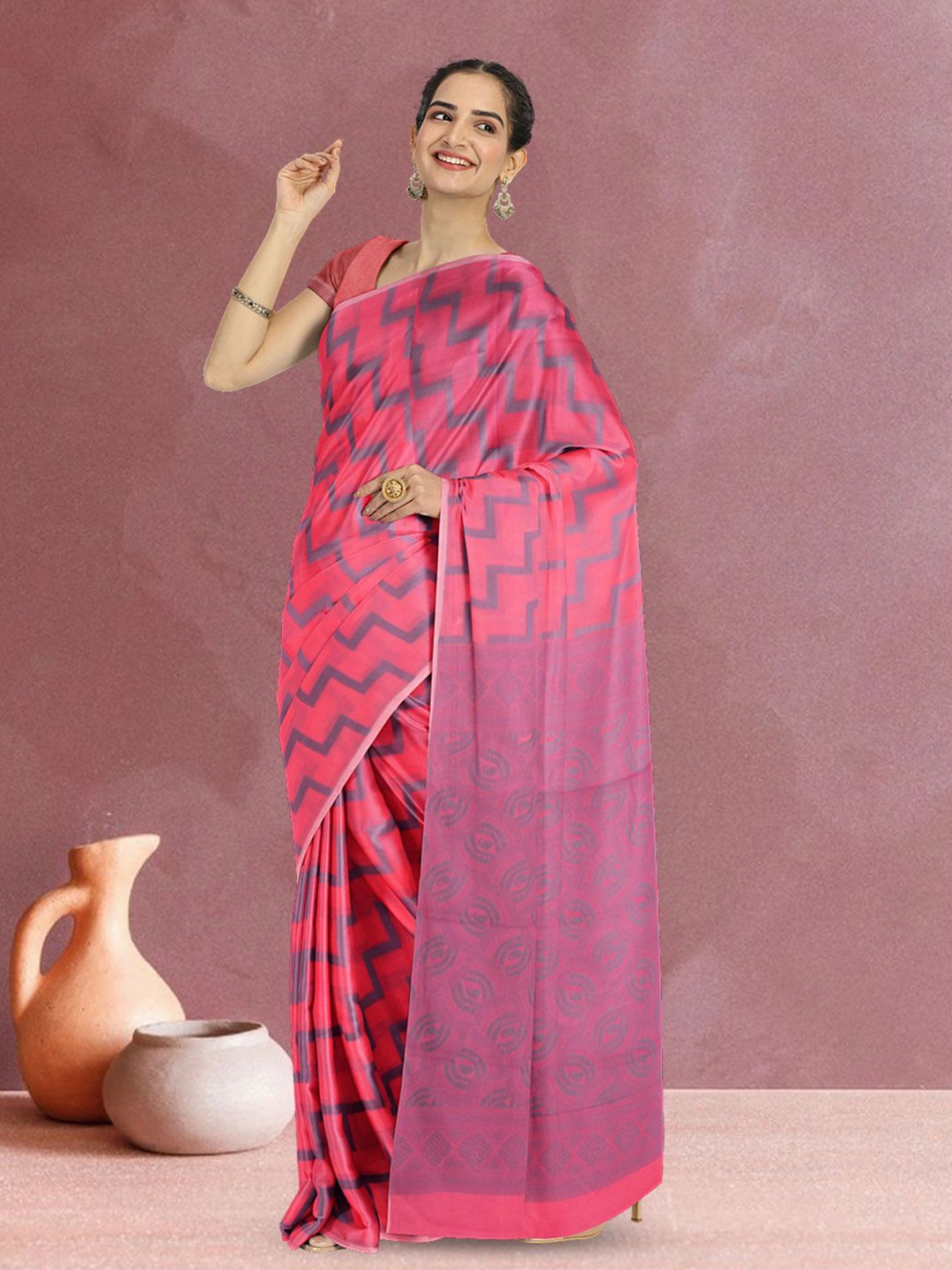 

Avishya Silk Cotton Saree, Pink