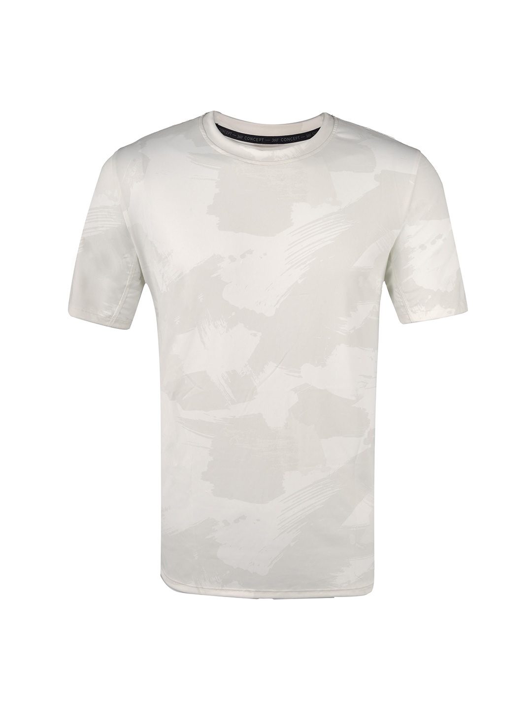 

Domyos By Decathlon Men Abstract Printed Round Neck T-shirt, Off white