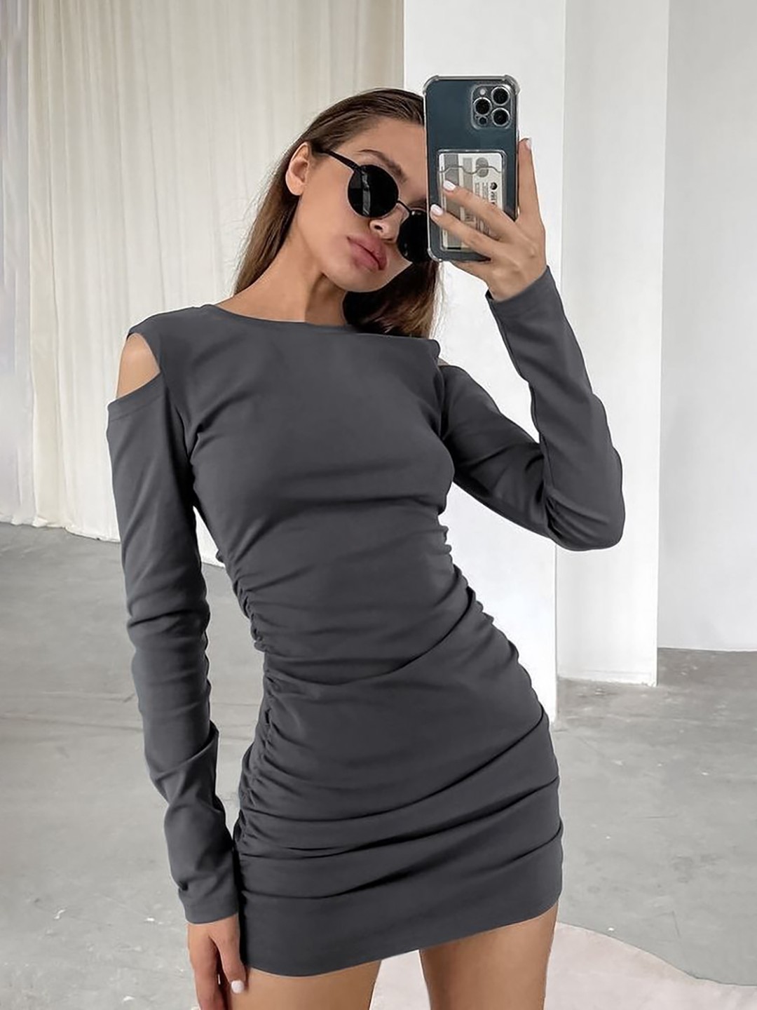 

LULU & SKY Women Sheath Mini Dress, Grey