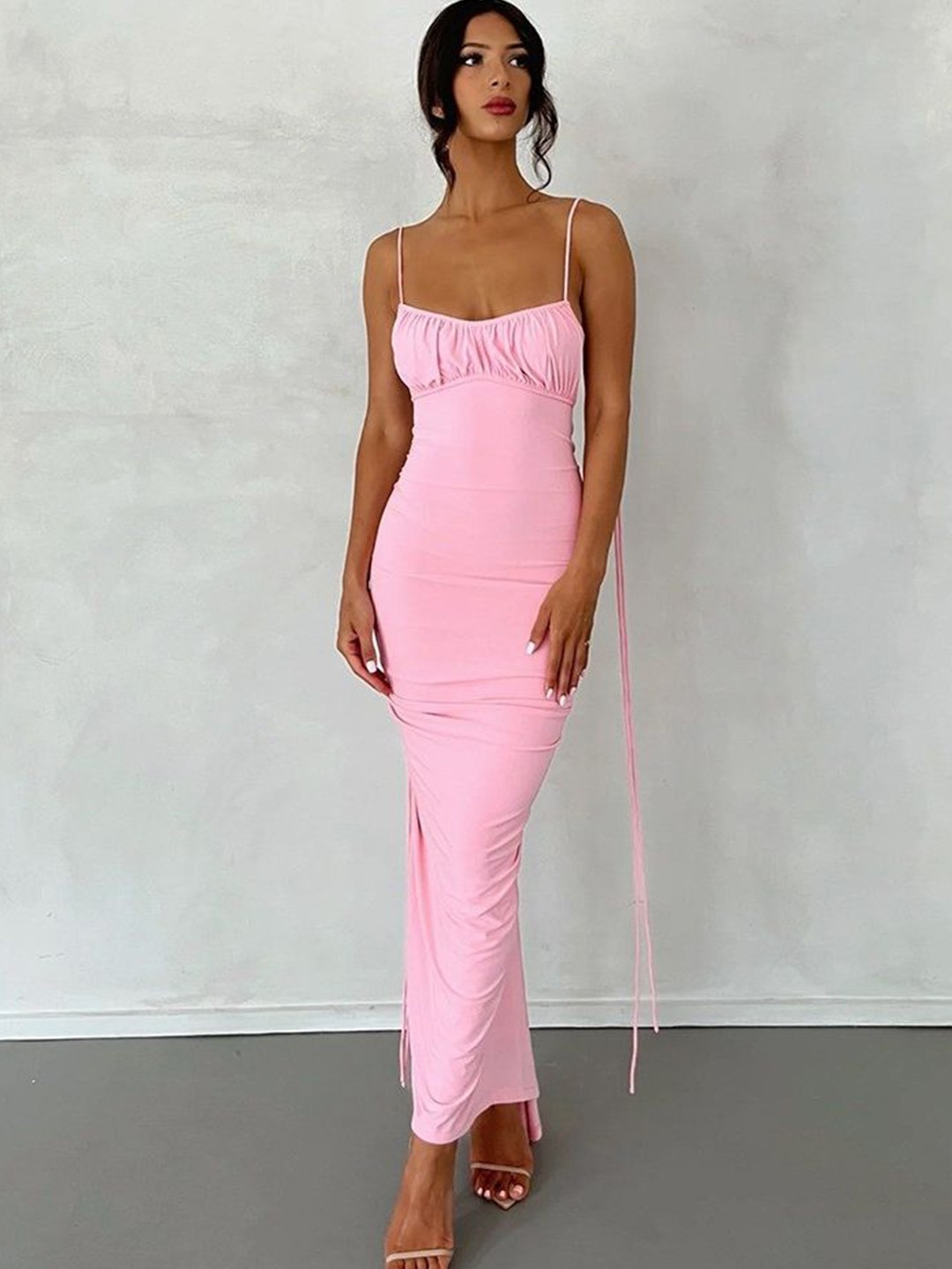 

LULU & SKY Women Bodycon Maxi Dress, Pink