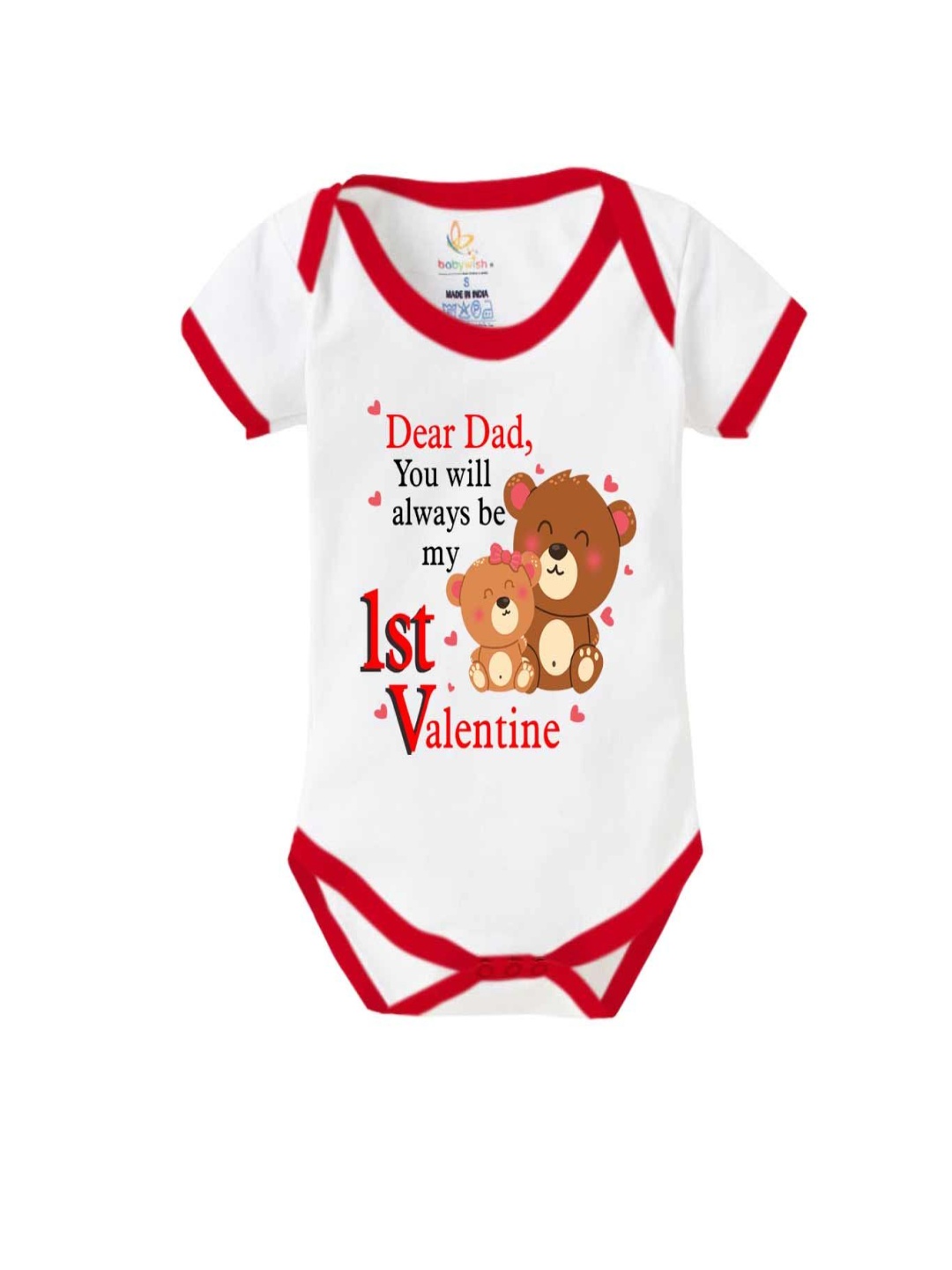 

Babywish Infants Printed Pure Cotton Bodysuit, Red