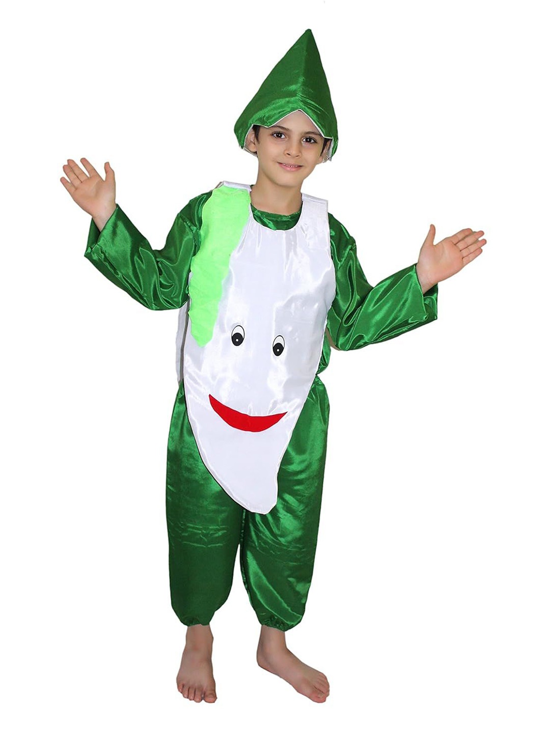 

Kaku Fancy dresses Kids Radish Vegetables Costume Set, White