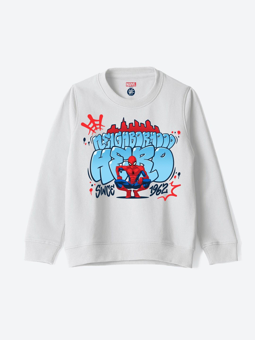 

YK Marvel Boys Spider Man Printed Sweatshirt, White