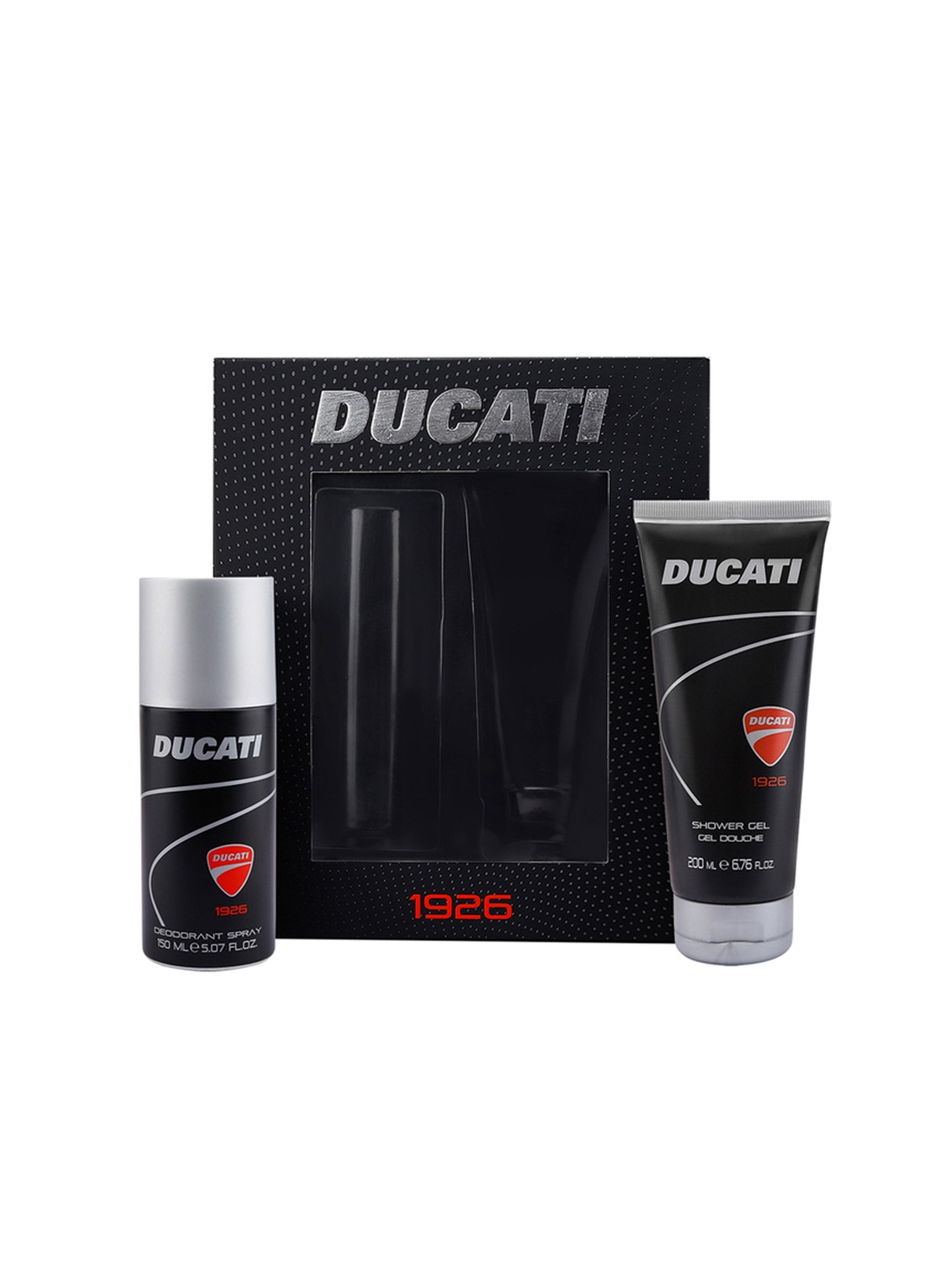 

Ducati Men 1926 Deodorant Spray 150ml & Shower Gel 200ml, Black