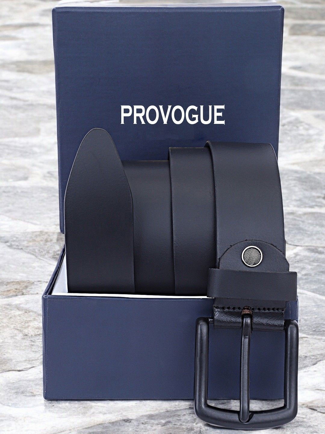 

Provogue Men Textured Leather Formal Belt, Black