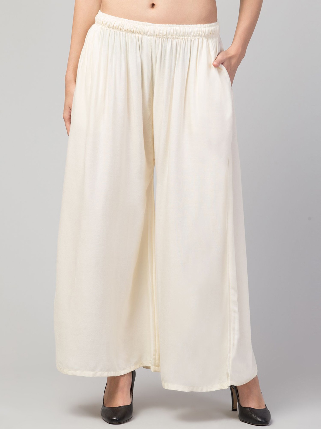 

STYLE PREZONE Women Ethnic Palazzos, Off white