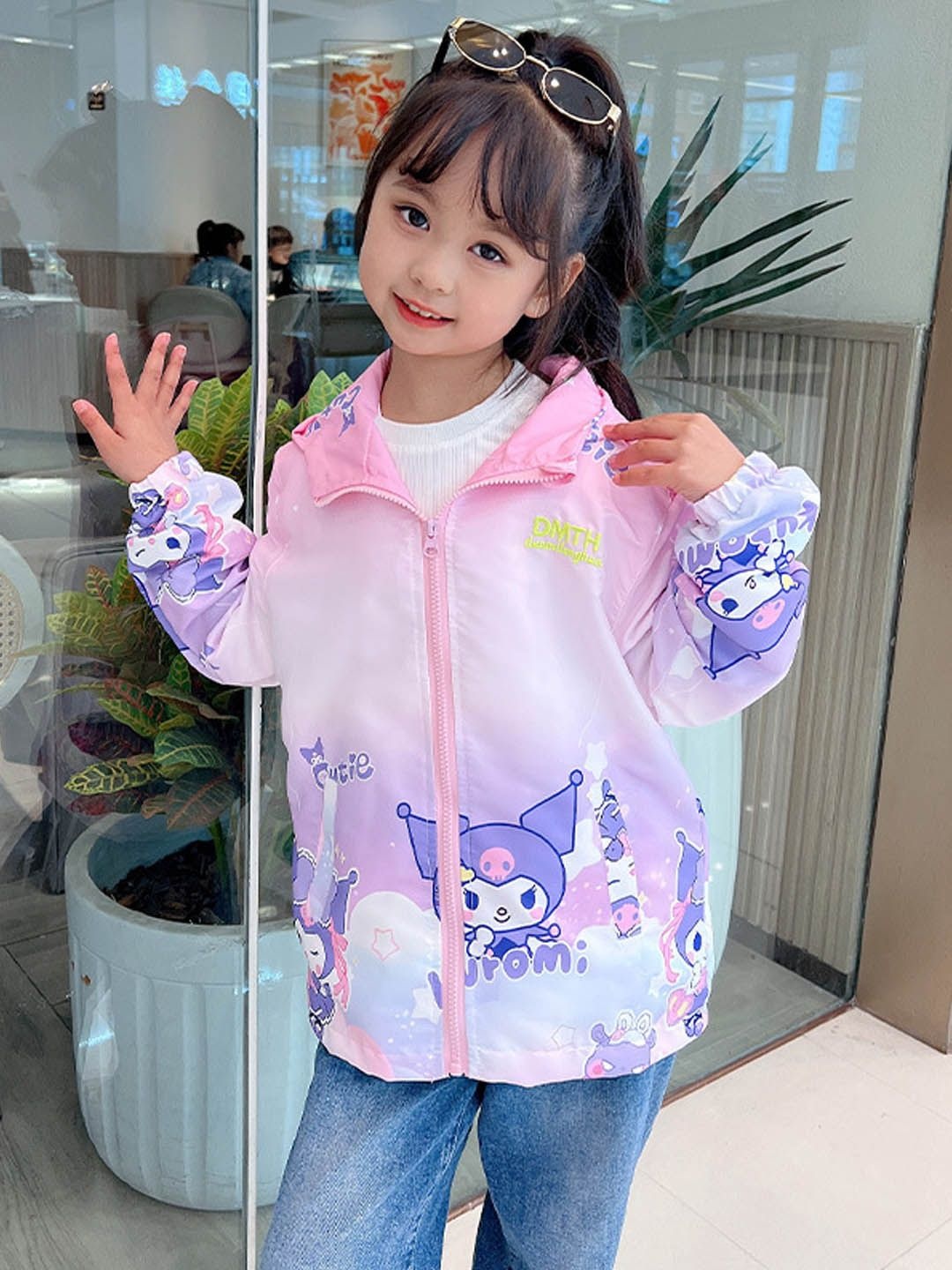 

Xsole Unisex Kids Graphic Printed Bomber Jacket, Pink