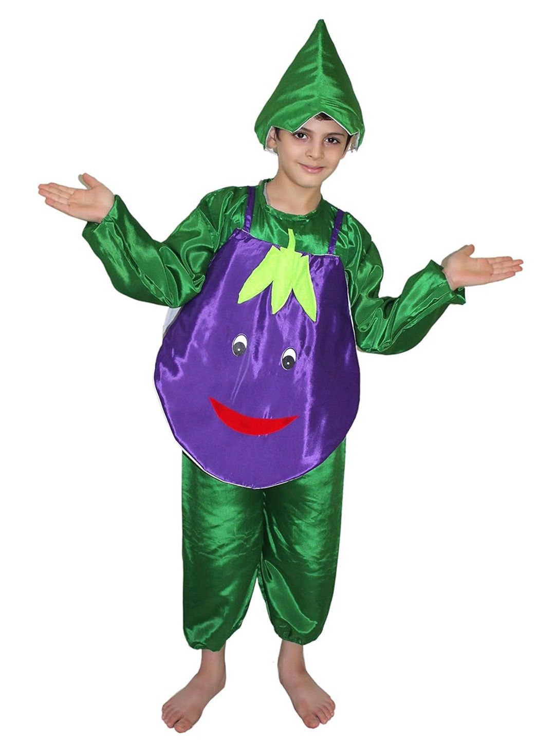 

Kaku Fancy dresses Kids Brinjal Vegetables Costume Set, Purple