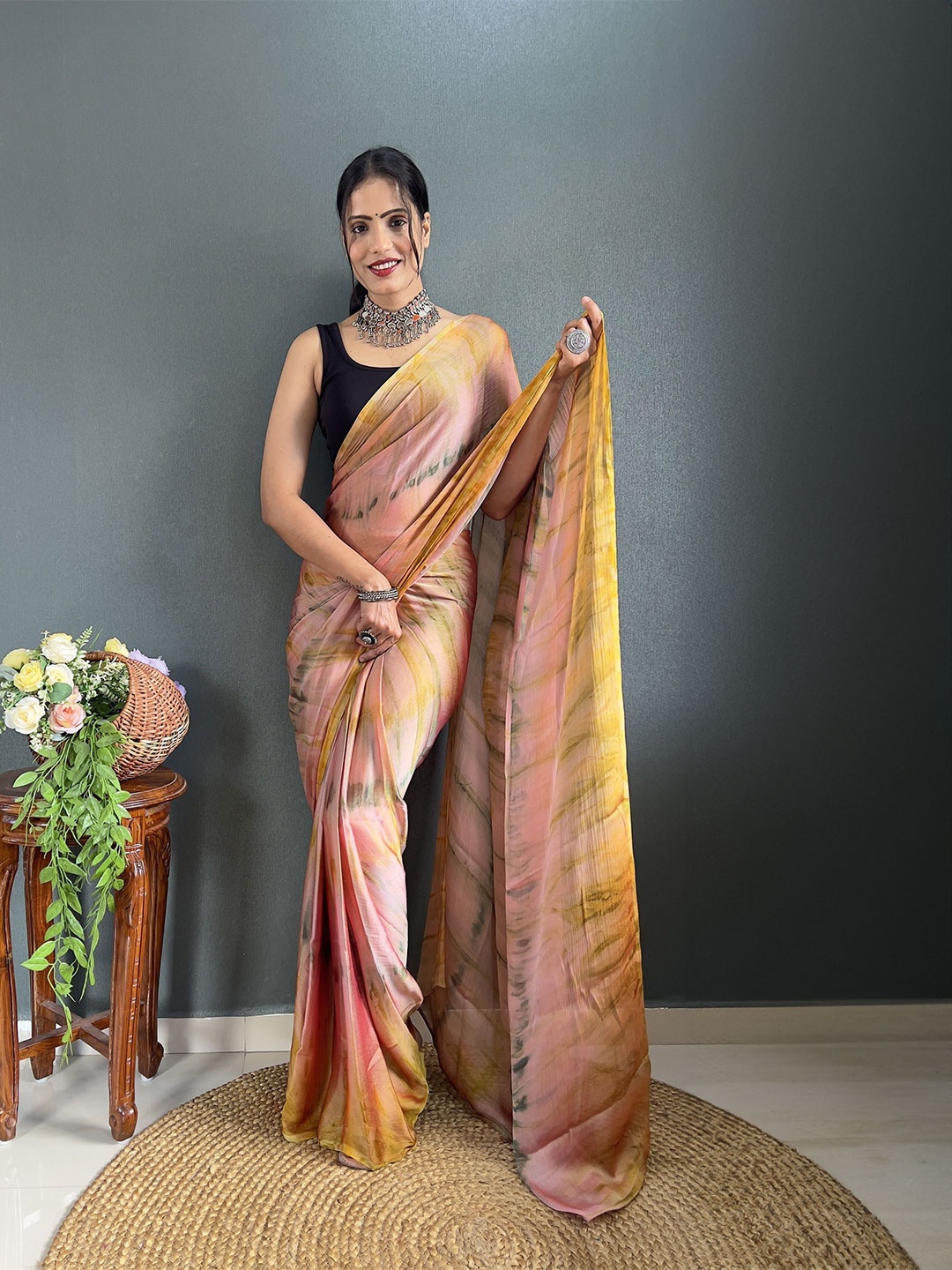 

Upalksh Ombre Jute Silk Saree, Mustard