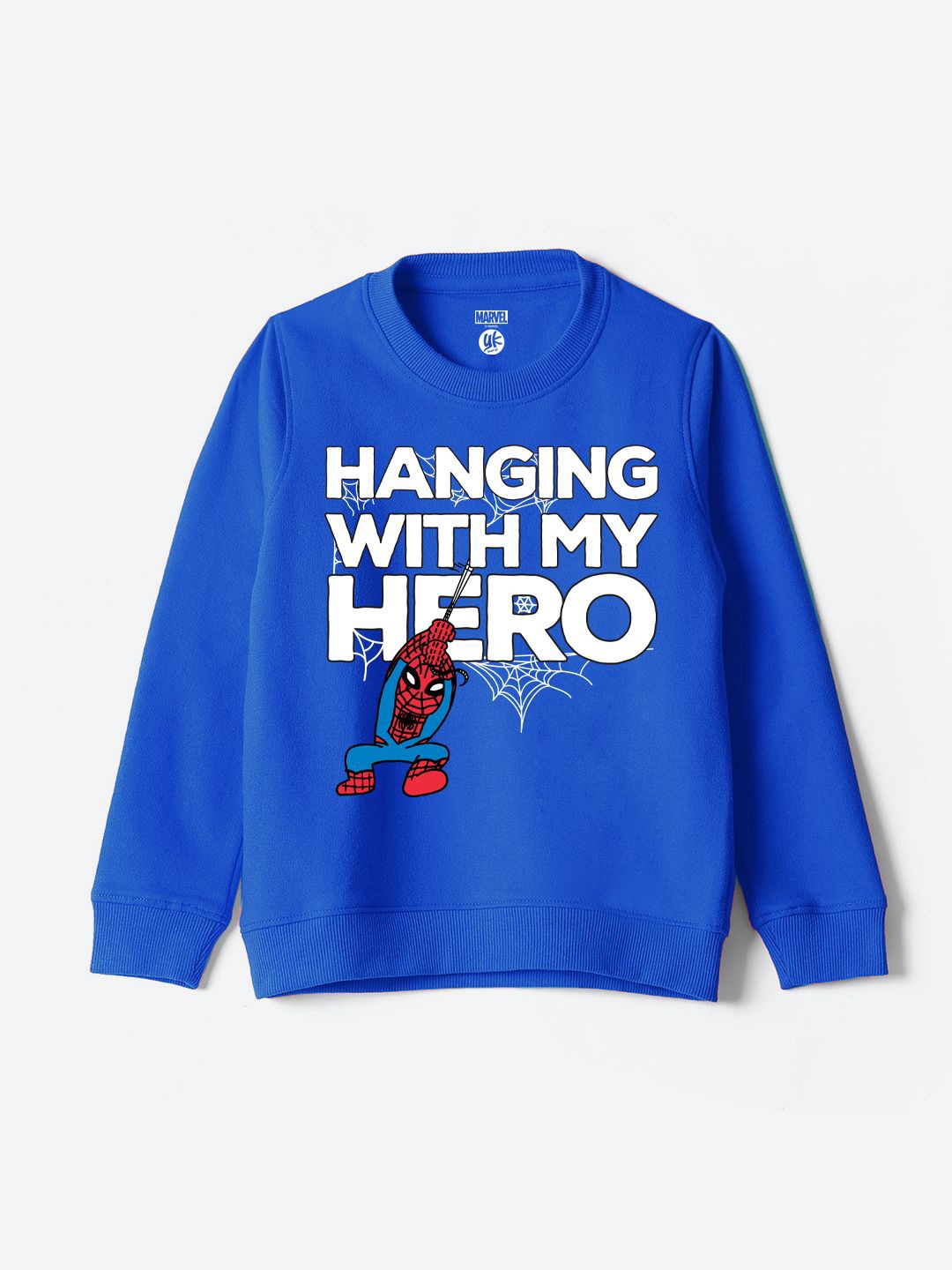 

YK Marvel Boys Graphic Printed Pure Cotton Sweatshirt, Blue