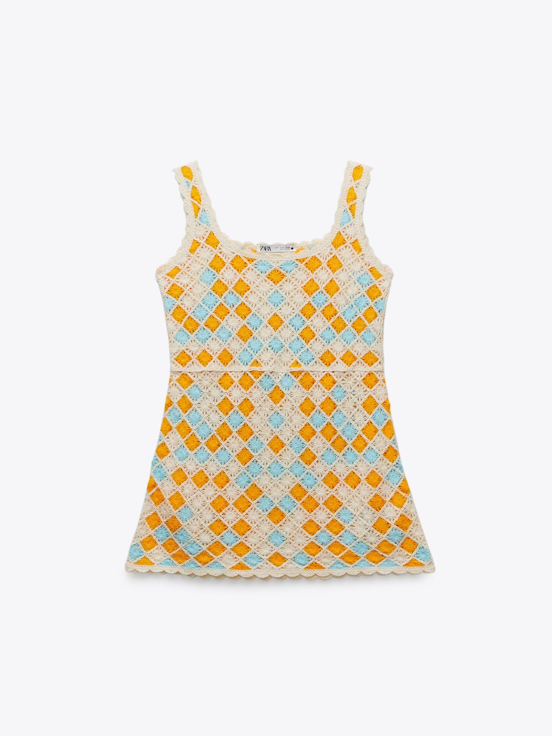 

ZARA Print A-Line Dress, Orange
