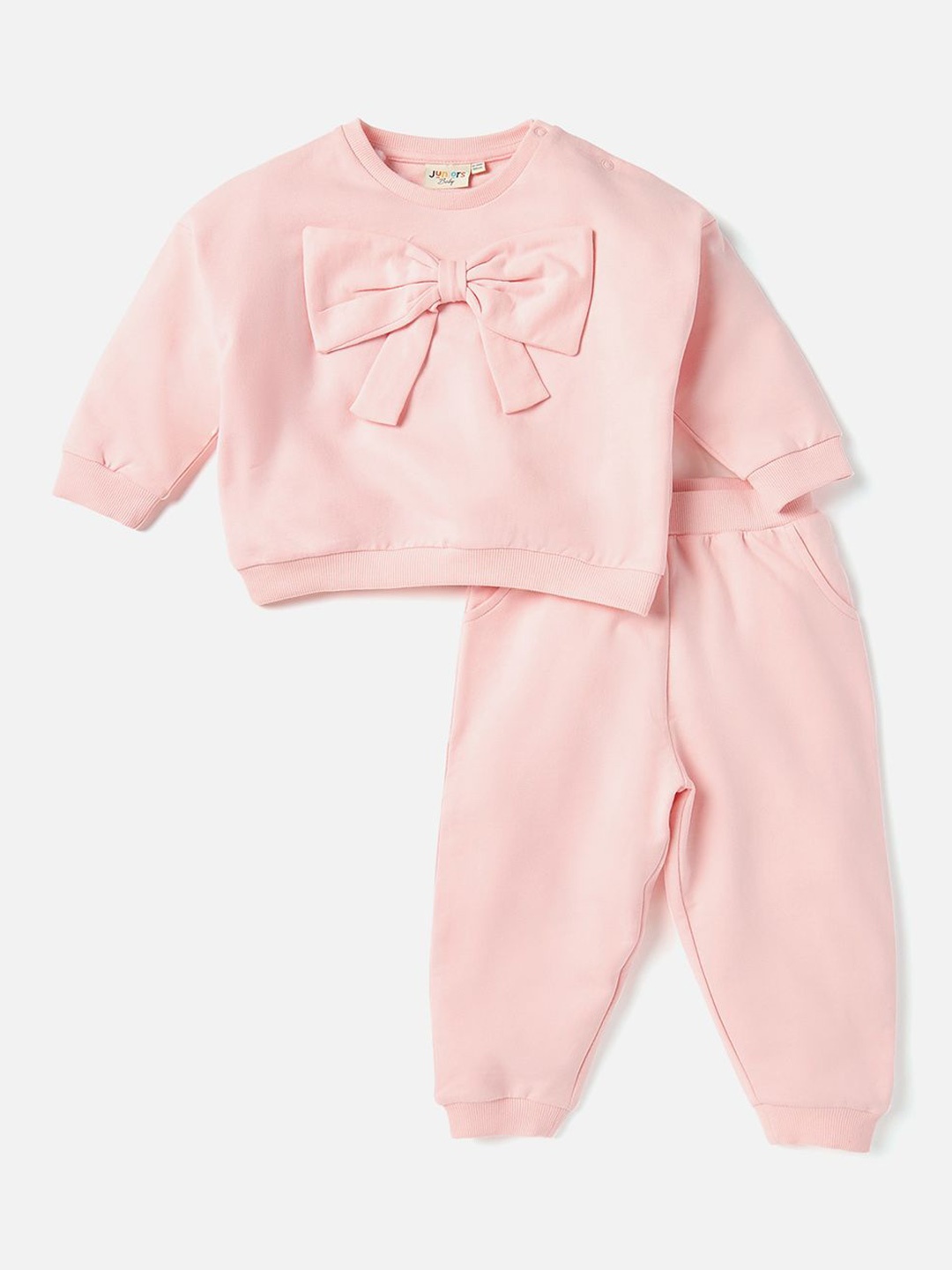 

Juniors by Babyshop Girls Pure Cotton Sweatshirt and Joggers, Pink