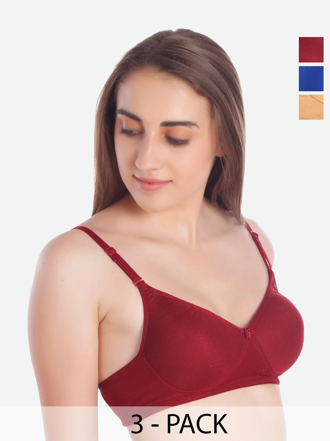 

MiEstilo Full Coverage Lightly Padded Bra, Maroon