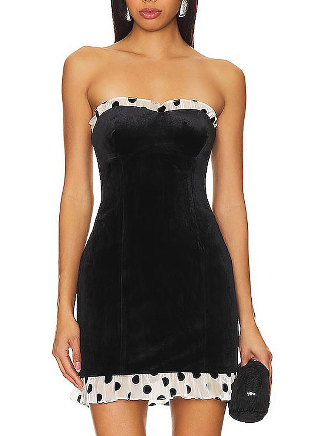 

LULU & SKY Women Off-Shoulder Bandeau Mini Dress, Black