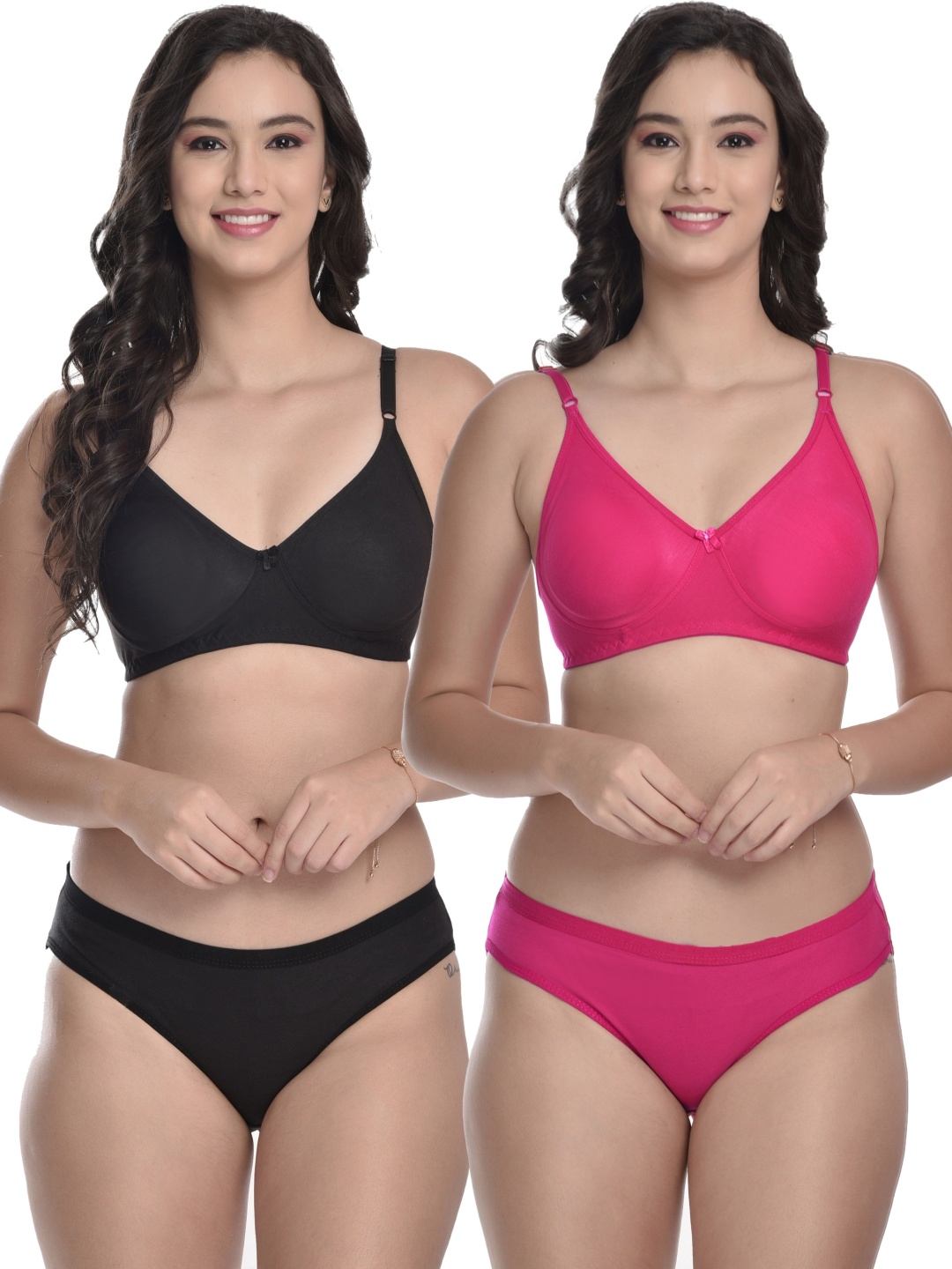 

MiEstilo Women's Pack of 2 Non-Padded Lingerie Set, Black
