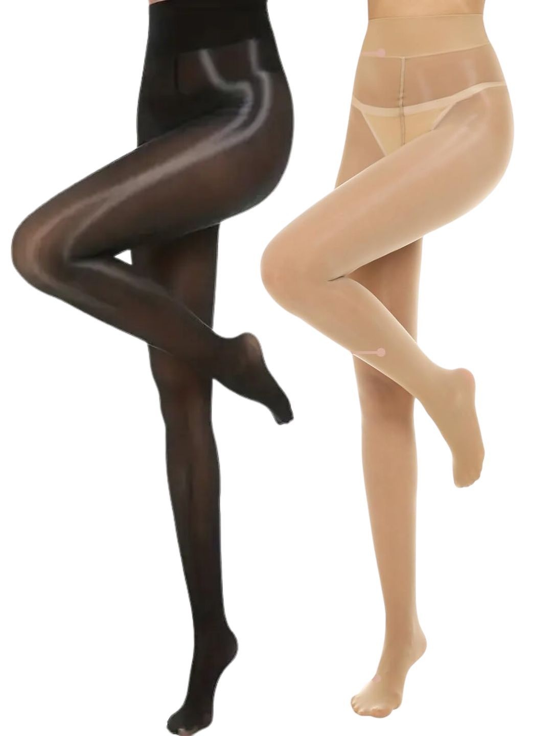 

CareDone Women Pack Of 2 Seamless Sheer Stockings, Beige
