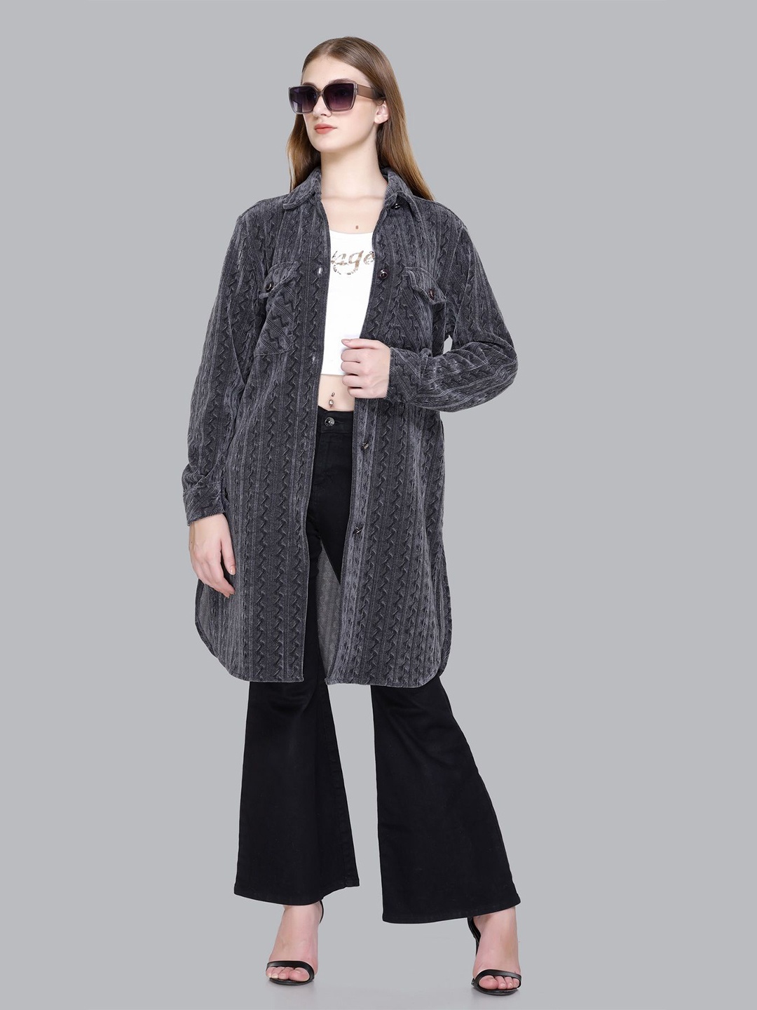 

DIONA Velvet Long Dress, Grey