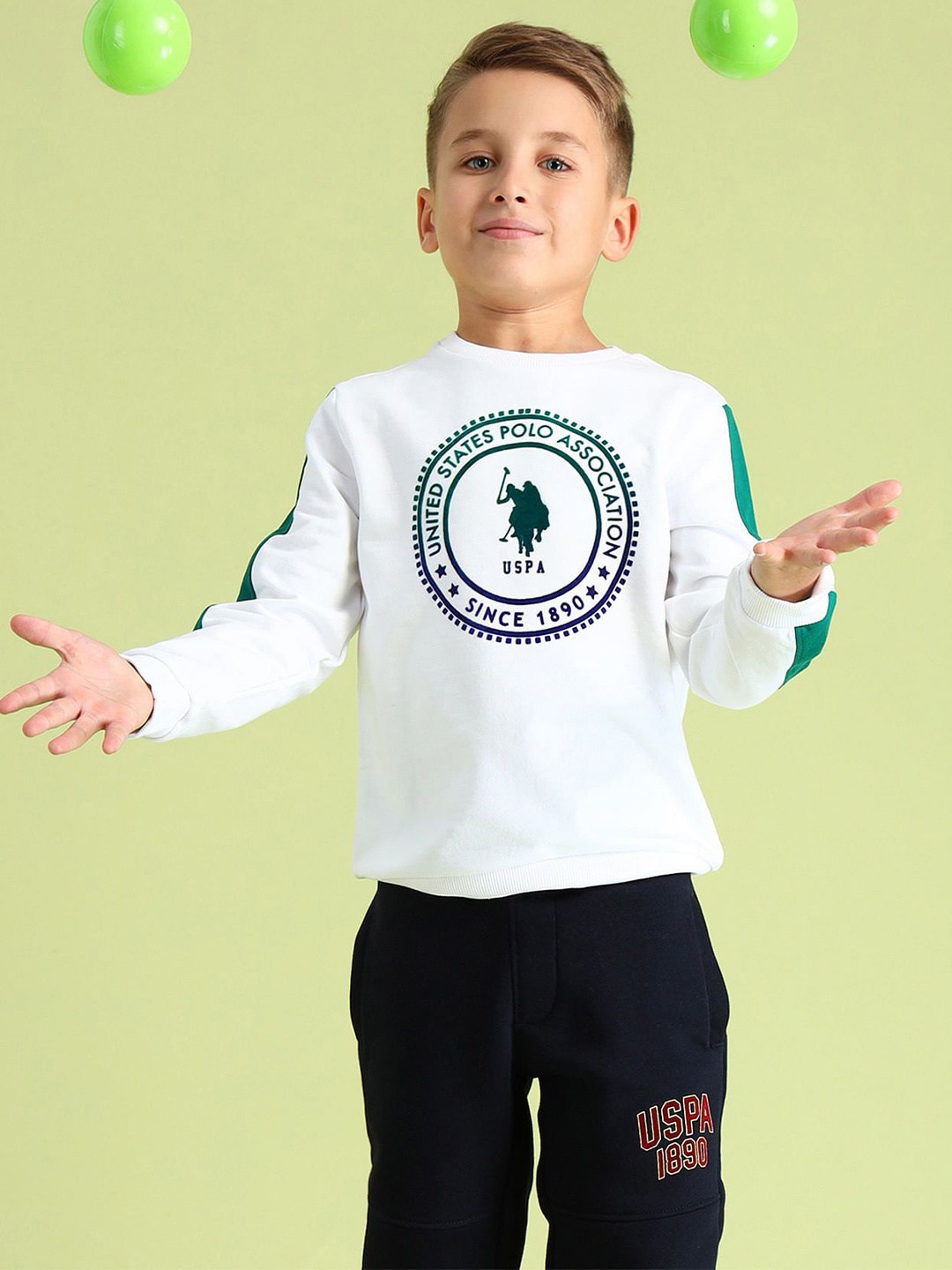 

U.S. Polo Assn. Kids Boys Printed Pullover Sweatshirt, White