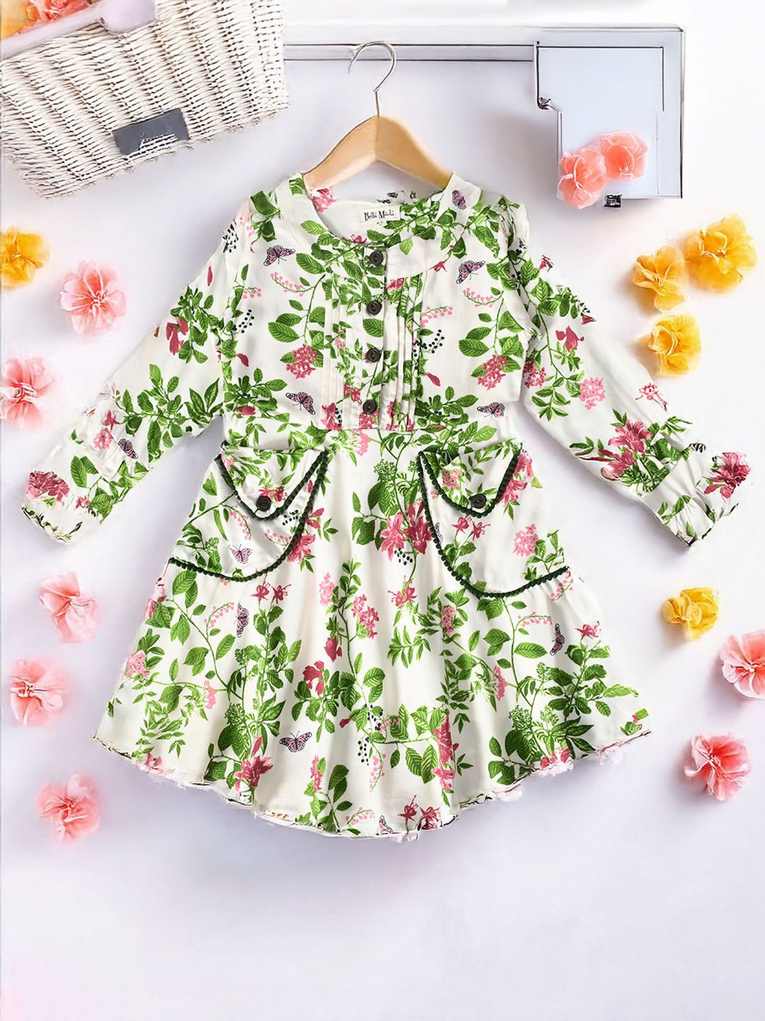 

Bella Moda Floral Print Fit & Flare Dress, Multi