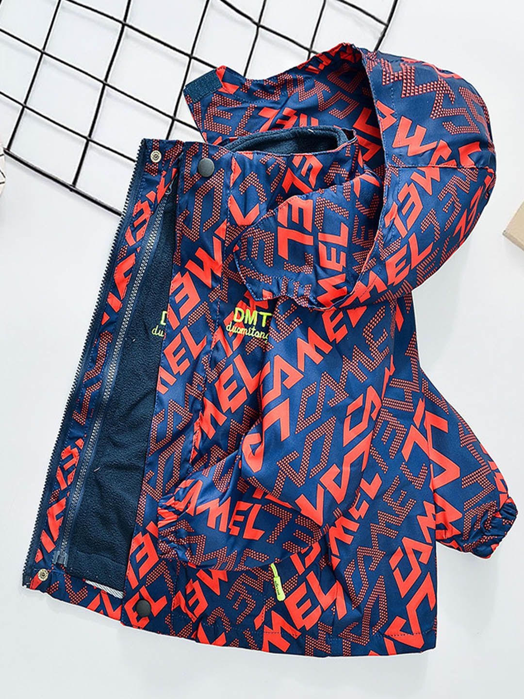 

Xsole Unisex Kids Typography Printed Bomber Jacket, Blue