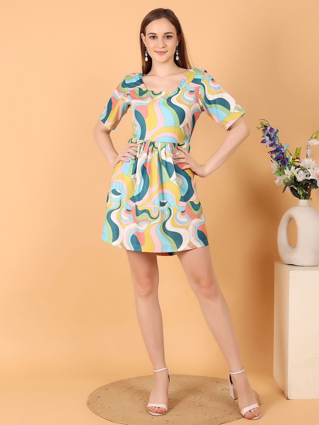 

BAESD Floral Print Fit & Flare Dress, Multi
