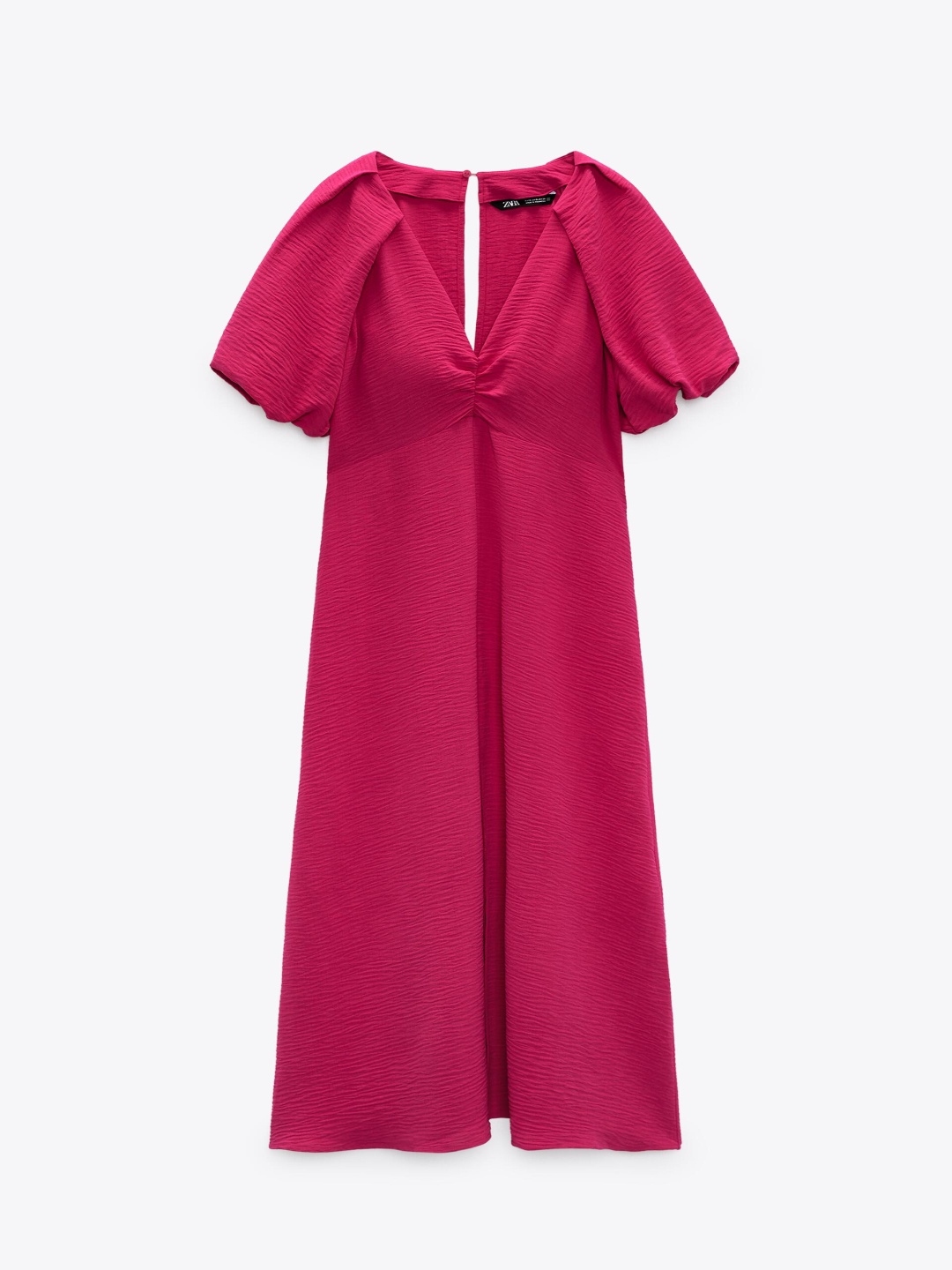 

ZARA Flared Sleeve A-Line Midi Dress, Purple