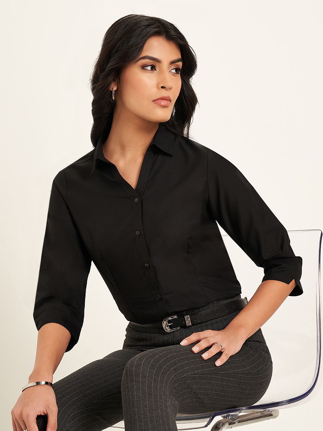 

Annabelle by Pantaloons Women Shirt Style Top, Black