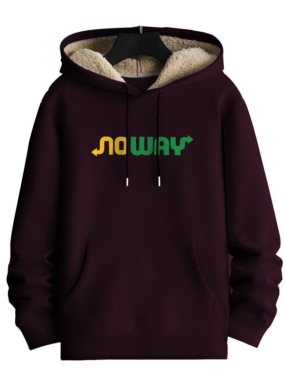 

TOGS & TERRE Women Typography Printed Hooded Sweatshirt, Maroon